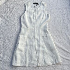 Theory white linen elegant dress